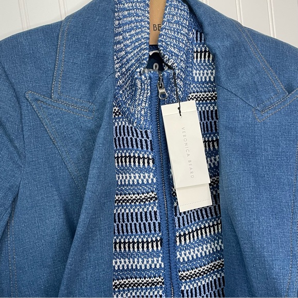 Veronica Beard Naira Jacket Cosmo Size 10 & Vivi Knit Dickey Blue Multi 00-14 - Picture 2 of 14